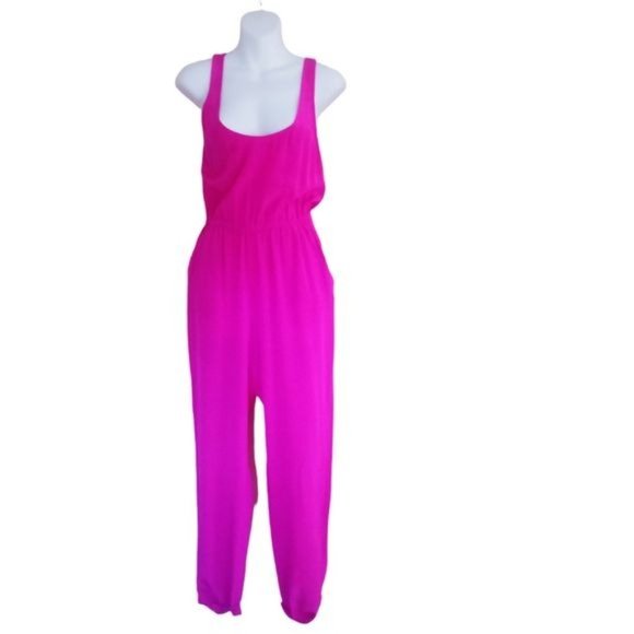 Anthropologie Pants - Anthropologie Twelfth Street- Cynthia Vincent Hot Pink Barbiecore Jumpsuit Silk